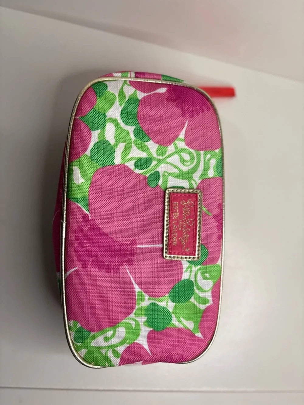 Lilly Pulitzer x Estée Lauder Floral Makeup Bag Pink Green Cosmetic Travel Case